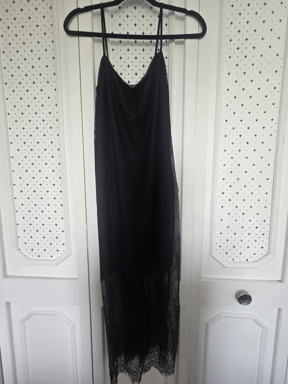 Abercrombie & Fitch Black Lace Maxi Slip Dress